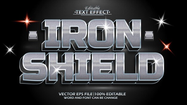 Iron shield text effect