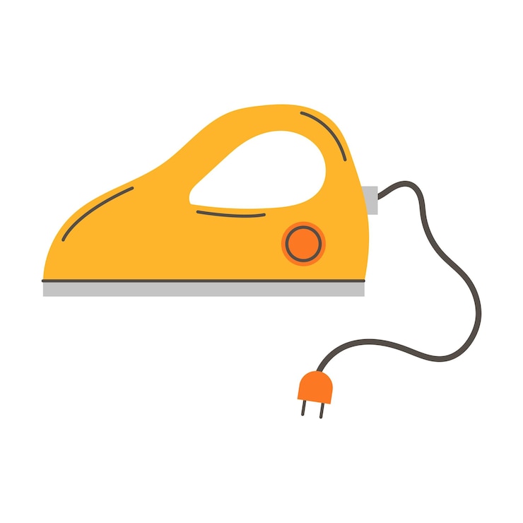 वेक्टर iron with cord and plug household appliance icon vector illustration