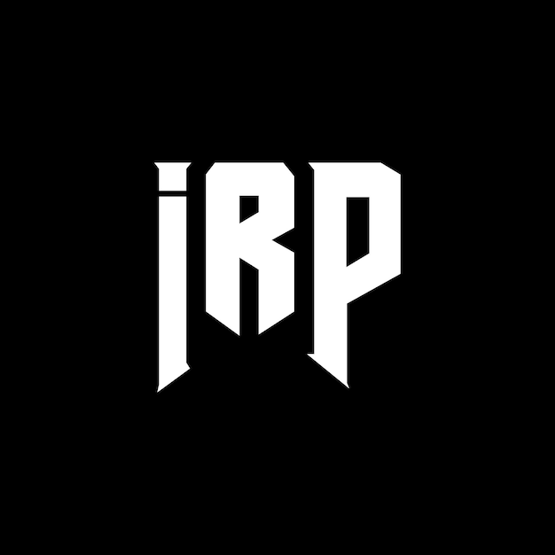 ロゴデザイン 黒と白の色の組み合わせ ロゴデザイン ベクトル ロゴデザイン IRP アイコン IRP アルファベット IRP タイポグラフィー ロゴデザイン
