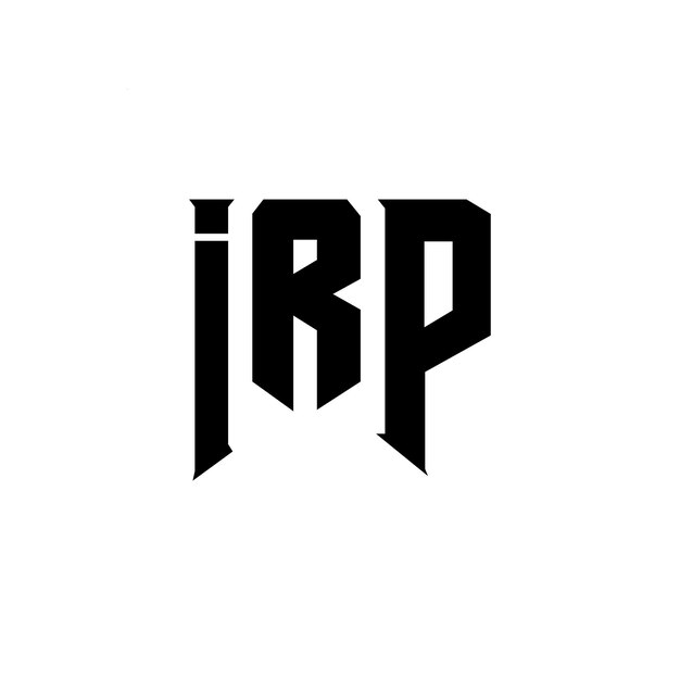 ロゴデザイン 黒と白の色の組み合わせ ロゴデザイン ベクトル ロゴデザイン IRP アイコン IRP アルファベット IRP タイポグラフィー ロゴデザイン