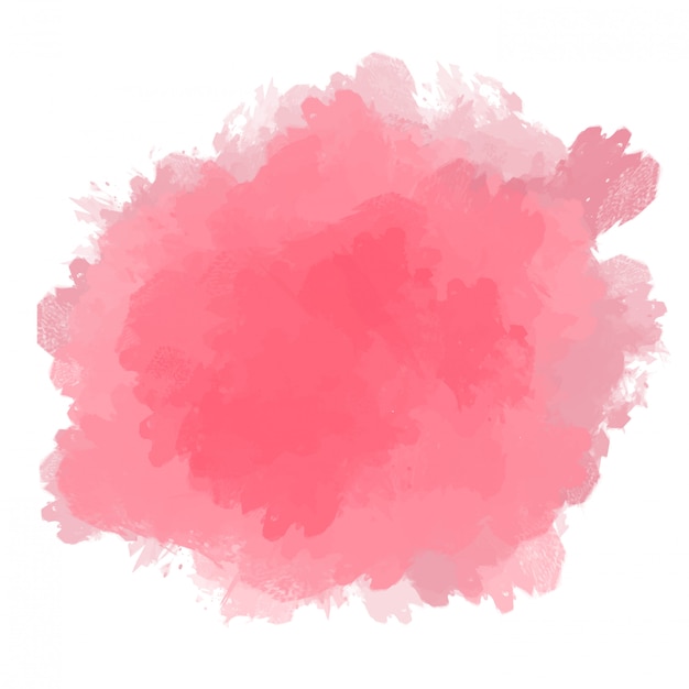 Irregular pink paint stain on a white background