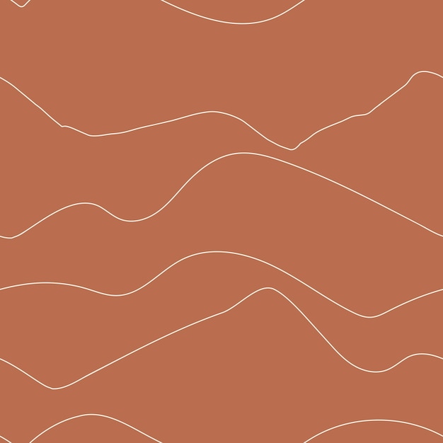 Нерегулярный рисунок в нейтральных цветах Трепетающие изогнутые бежевые линии на светло-коричневом фоне
