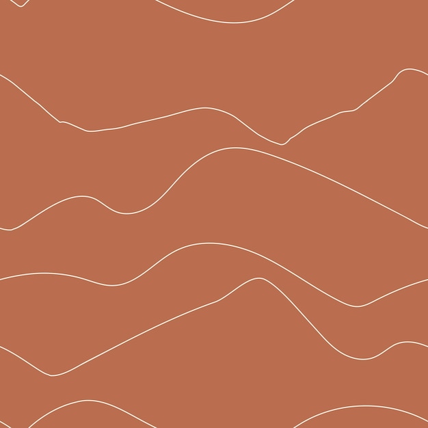 irregular scribbles design in neutral colors Trembling curved beige lines on light brown background