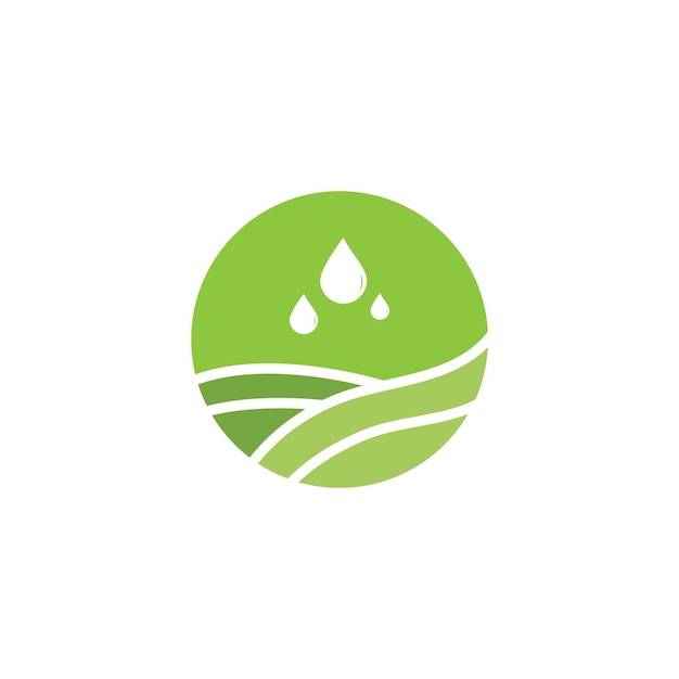 Illustrazione del modello di simbolo dell'icona del vettore di disegno del logo dell'irrigazione