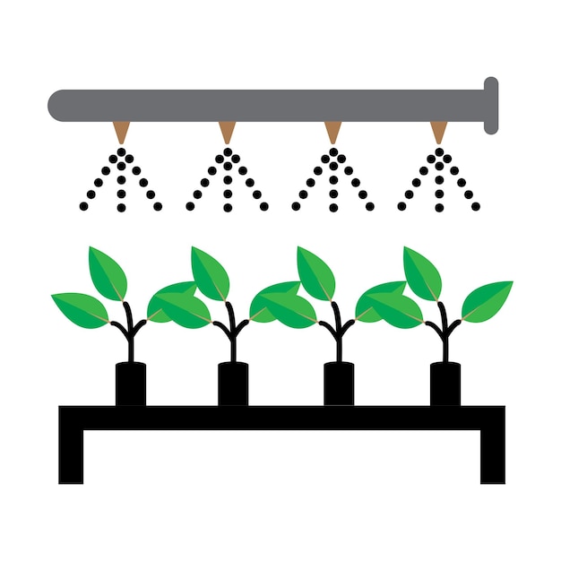 벡터 관개 시스템 또는 식물 급수 아이콘