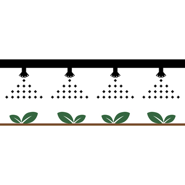 Icona del sistema di irrigazione o dell'irrigazione delle piante