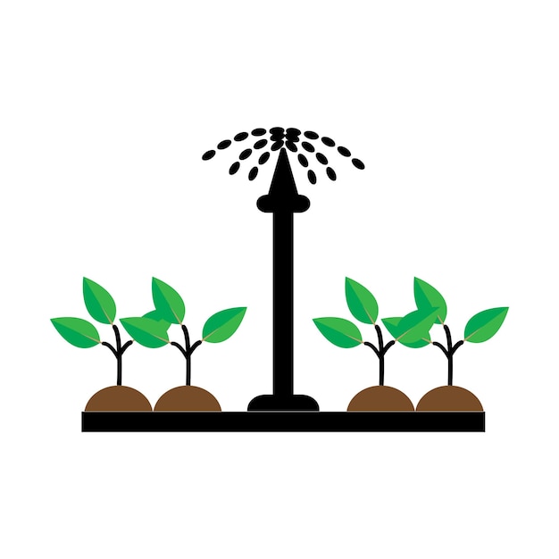 Icona del sistema di irrigazione o dell'irrigazione delle piante