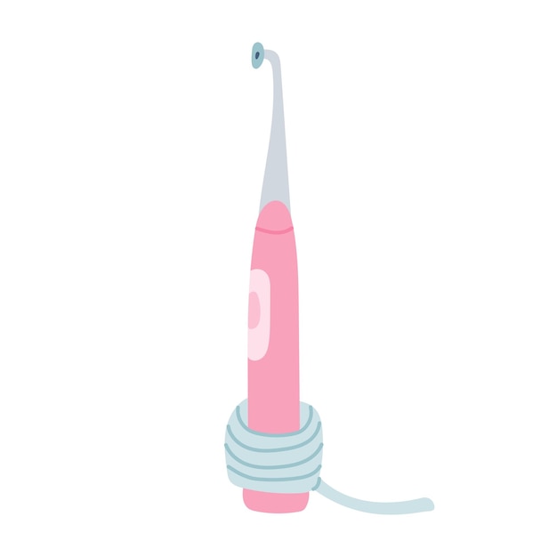 Vector irrigator for cleaning dental hygiene handdrawn on a white background vector image in flat style