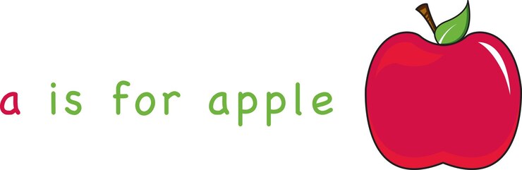 Vector a is for apple alphabet learning educational illustration