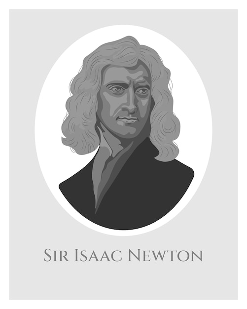 Vettore disegno del manifesto di isaac newton disegno del fondo del banner della carta del manifesto eps 10