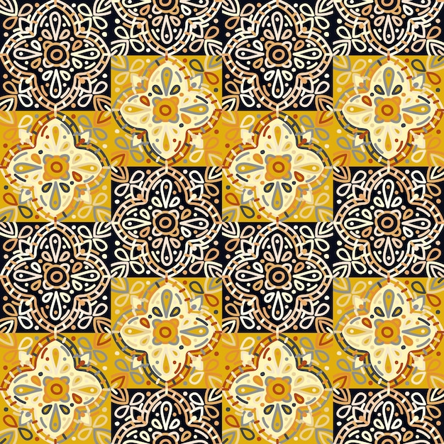 Islam Arabic Indian ottoman motifs mosaic tile Decorative ornament elements seamless pattern