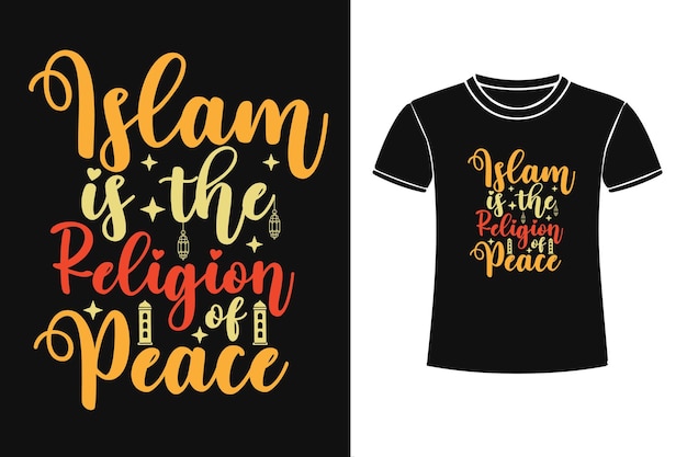 Islam is the religion of peace Islamic typography design