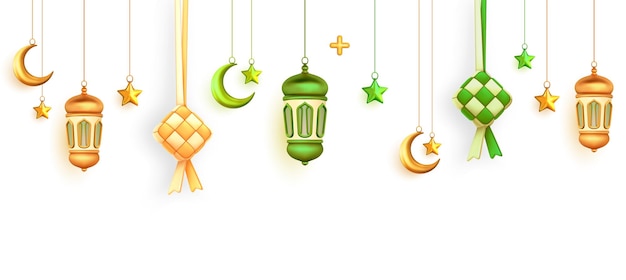 Vector islamic 3d decoration arabic style