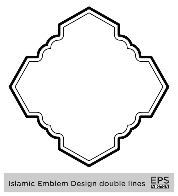 Islamic amblem design double lines black stroke silhouettes design pictogram symbol visual illustration