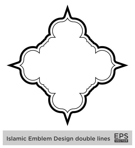 Islamic Amblem Design double lines Black Stroke silhouettes Design pictogram symbol visual illustration