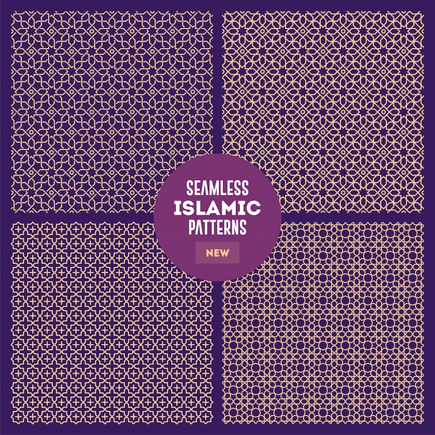 Vector islamic or arabic background pattern set.