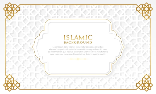 Islamic arabic elegant luxury ornamental background with islamic pattern and decorative lanterns