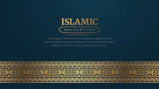 Islamico arabo ornamento dorato confine arabesque sfondo di lusso