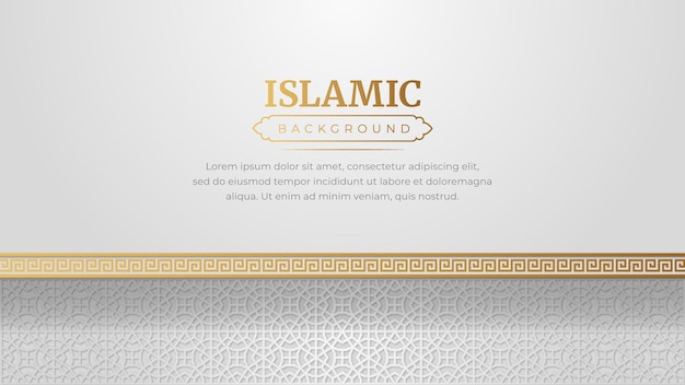 Vector islamic arabic golden ornament border frame pattern background with copy space for text