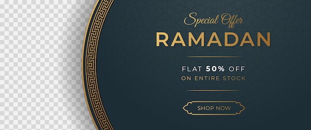 Banner di vendita di lusso arabo islamico ramadan kareem eid mubarak