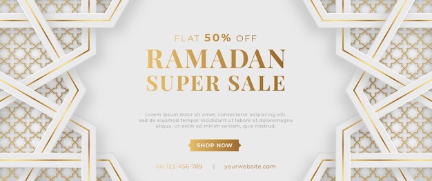 Islamic Arabic Luxury Ramadan Kareem Eid Mubarak Sale Banner