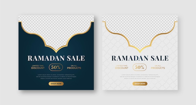 Islamic arabic luxury ramadan kareem eid mubarak sale banners