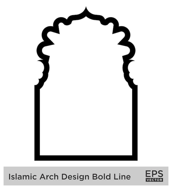 Islamic Arch Design Bold Line Outline Linear Black Stroke silhouettes Design pictogram symbol visual