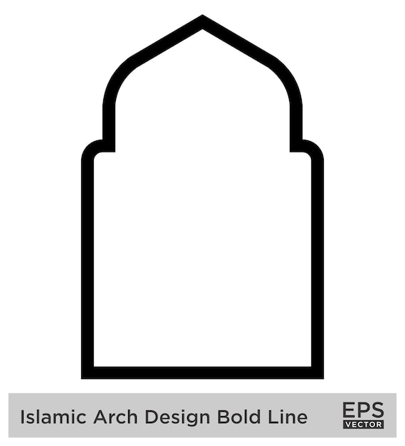 Islamic Arch Design Bold Line Outline Linear Black Stroke silhouettes Design pictogram symbol visual
