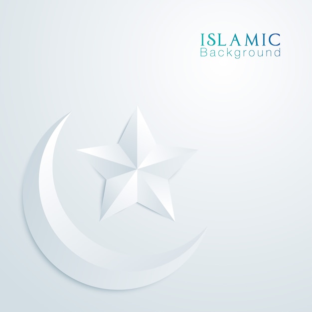 Islamic background crescent and star icon