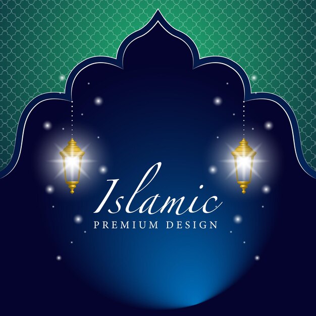 Vector islamic background design greeting card banner poster vector illustration