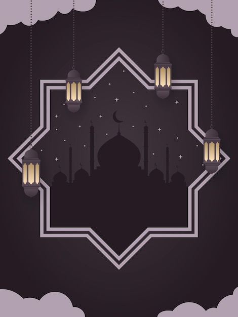 美しいカラフルな形のイスラムの背景デザイン