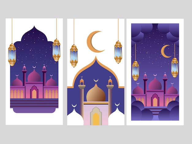 Islamic background and greeting cards