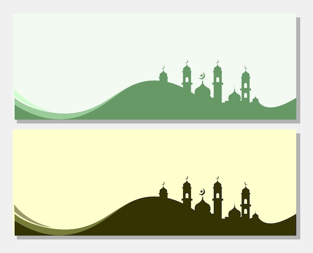 벡터 이슬람 배경 모스크 배너