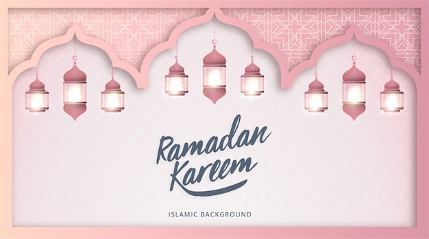 Islamic background ramadan kareem with lamp lantern