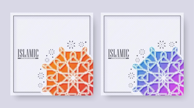 Vector islamic background with colorful mandalas