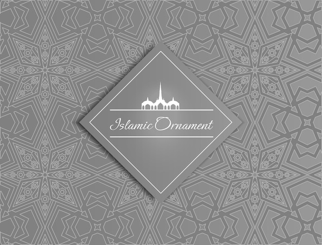 Islamic background with gray pattern and rectangle for tex place