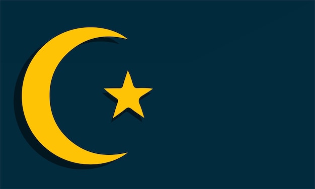 Islamic background with moon star gold and copy space for text Vector illustration