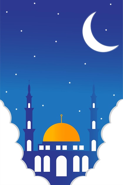 Islamic background with mosque vector illustration design