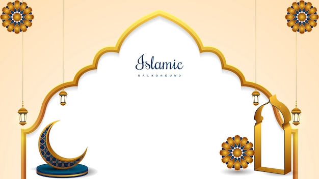 Islamic background with space for text can be used for banner web social media post etc vector illustration