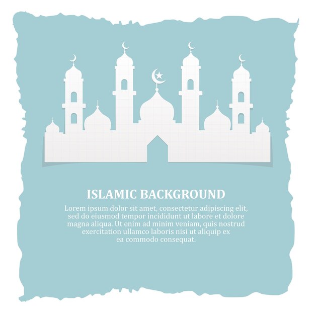 islamic bakcground paper banner style design