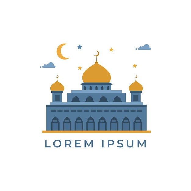 라마단 행사를 위한 이슬람 블루 오렌지 모스크