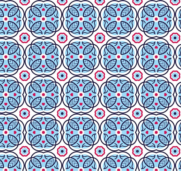 Vector islamic blue seamless pattern