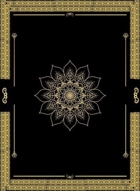 Islamic book cover border design free vector