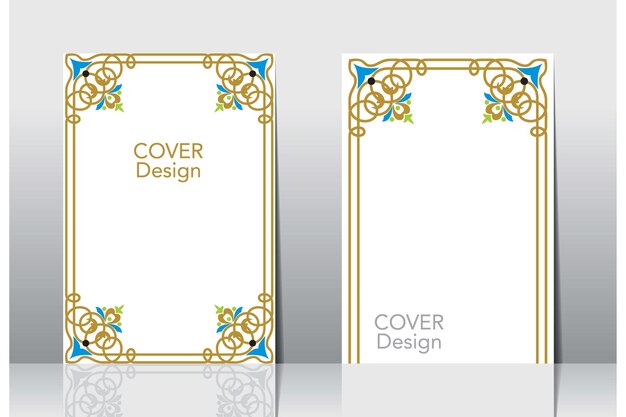 Islamic book cover. Decorative vintage frame or arabic border cover design.