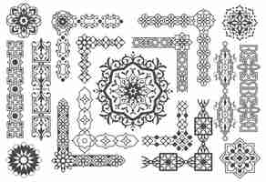 Vector islamic border and pattern design element vector illustration