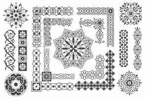 Vector islamic border and pattern design element vector illustration