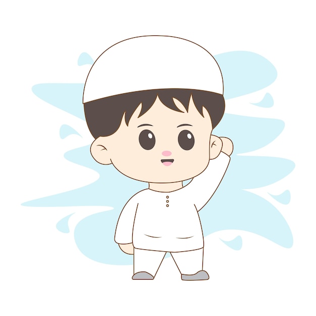 Islamic chibi with simple background