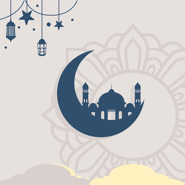 Islamic Crescent  for Ramadan Kareem Eid Mubarak