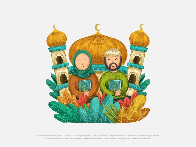 Islamic cute design illustrations