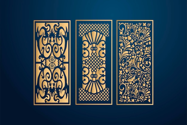 islamic Decorative laser cut panels template with abstract texture geometric and floral laser